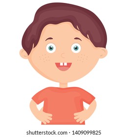 cute little boy character vector illustration