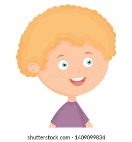 cute little boy character vector illustration