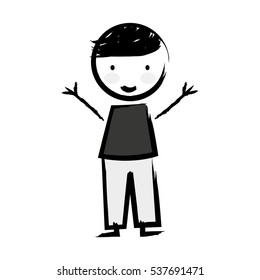cute little boy character vector illustration design