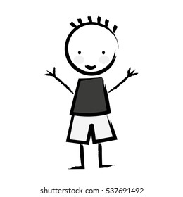 cute little boy character vector illustration design
