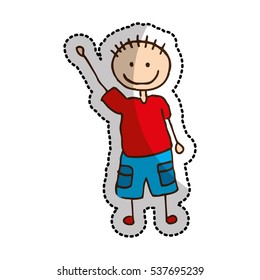 cute little boy character vector illustration design