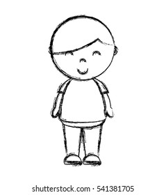 cute little boy character vector illustration design