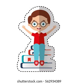 cute little boy character vector illustration design