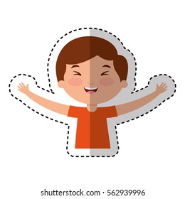 cute little boy character vector illustration design