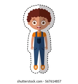 cute little boy character vector illustration design