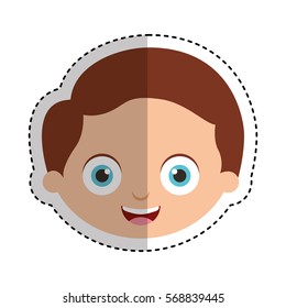 cute little boy character vector illustration design