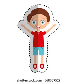 cute little boy character vector illustration design