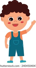 Cute little boy characters vector. Kid happy, smile. child illustration