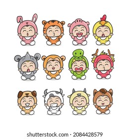 Cute little boy in Chinese zodiac costume