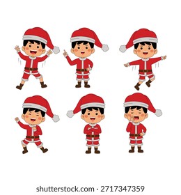 cute little boy christmas vector illustration