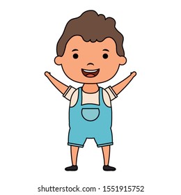 cute little boy comic character vector illustration design