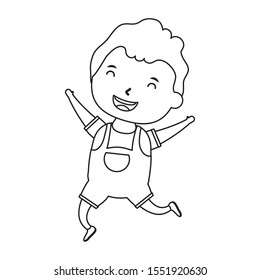 cute little boy comic character vector illustration design
