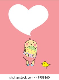 cute little boy easter greeting