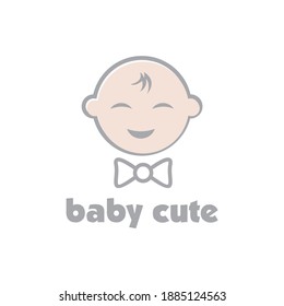 Cute little boy face Baby Shop Logo
