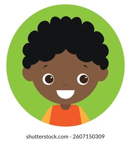 Cute little boy face vector cartoon illustration