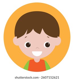 Cute little boy face vector cartoon illustration