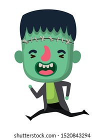 cute little boy with frankenstein costume