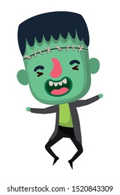 Cute Little Boy Frankenstein Costume Stock Vector (Royalty Free ...