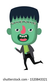 cute little boy with frankenstein costume