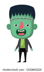 cute little boy with frankenstein costume