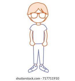 cute little boy with glasses avatar character