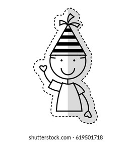 cute little boy with hat party character