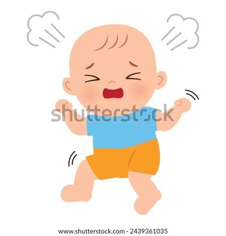 Cute little boy having tantrum