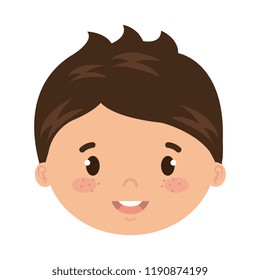 cute and little boy head character