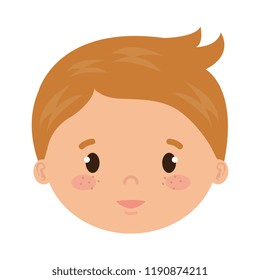 cute and little boy head character