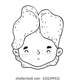 cute little boy head character