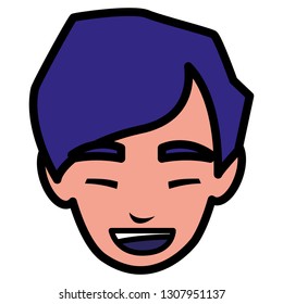 cute little boy head character