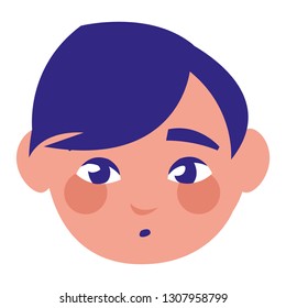 cute little boy head character