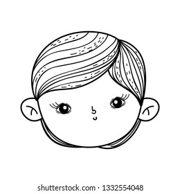 cute little boy head character