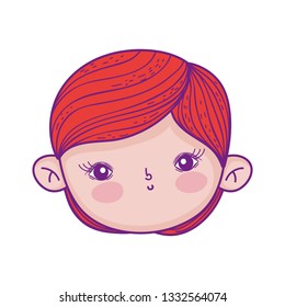 cute little boy head character