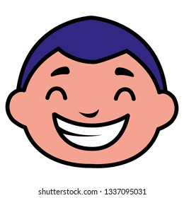 cute little boy head character