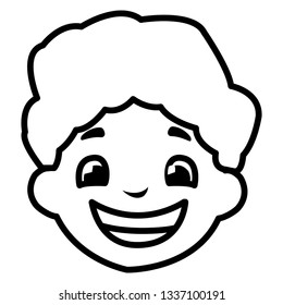 cute little boy head character