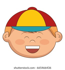 cute little boy head character
