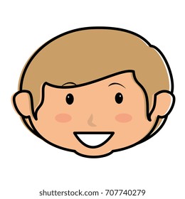 cute little boy head character