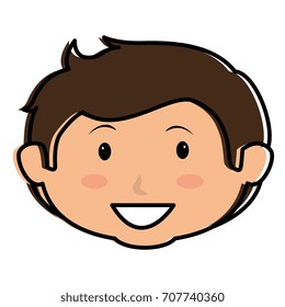 cute little boy head character