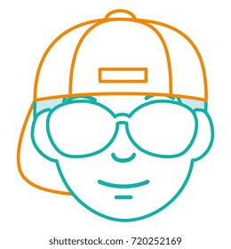 cute little boy head character