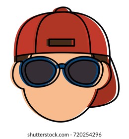 cute little boy head character