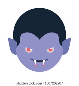 cute little boy head with dracula costume