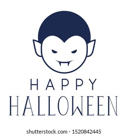 cute little boy head with dracula costume and message