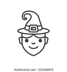cute little boy head with magician costume vector illustration design
