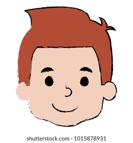 cute and little boy head vector illustration design