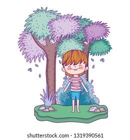 cute little boy in the landscape