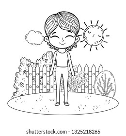 cute little boy in the landscape