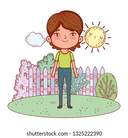 cute little boy in the landscape