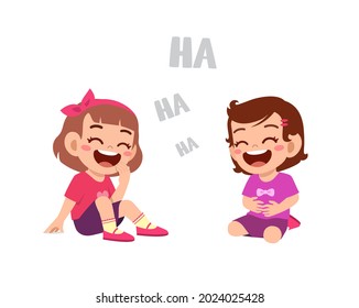 cute little boy laugh together with friend