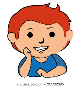 cute little boy lying character